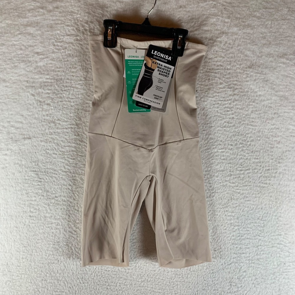 Leonisa Womens Anti-Slip Silicone Gripper Nude Sculpting Shaper Short Size M NWT